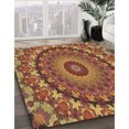 thumbnail image 3 of Ahgly Company Tapis Rond Lavable en Machine Intérieur Caramel Brun, 5 Pieds Rond, 3 of 7