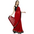 thumbnail image 3 of Atasi Blouse pour Femme Unie Bordeaux Indienne de Designer en Georgette Saree avec Pièce, 3 of 7