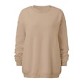 thumbnail image 3 of DPTALR Femmes Solide Col Rond Velours Automne et Hiver Manches Longues Chandails à Capuchon Tops, 3 of 4