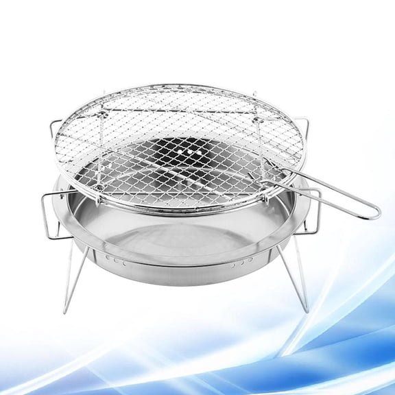 LEEYNEER 1Pcs Mini Gril Portable en Acier Inoxydable pour Jardin Extérieur