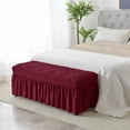 thumbnail image 2 of Long Bench Cover Stretch Seat Case Protector Removable Piano Bench Cushion Cover for Hotel, Kitchen, Bedroom, Living Room, Decor Red, 2 of 8