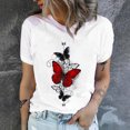 thumbnail image 2 of T-shirts Graphiques pour Femmes Décontractés à Imprimé Papillon, Manches Courtes, T-Shirts d'Été à Col Rond, Coupe Ample, Chandails Tee pour Jeans, 2 of 6