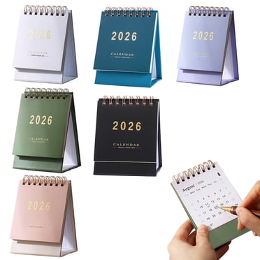 ZTTD Mini Desk Calendar 2025-2026, Standing Flip Small Desk Calendar- Use July 2025 to Dec 2026 18 Monthly Desktop Calendar- Thick Paper Twin-Wire Binding for Home or Office