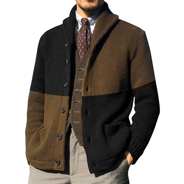 Qertyioot Hauts pour Hommes Mode Veste Décontractée Extérieur Manches Longues Manteau Chaud