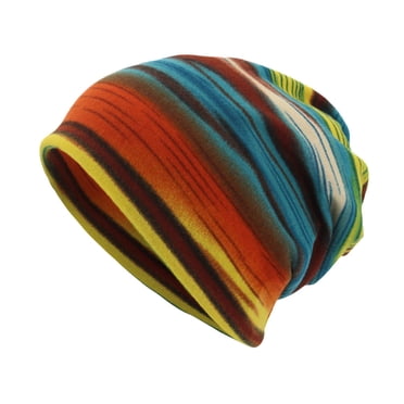 Tuques d'Hiver pour Femmes Tuques pour Hommes Unisexe Foulard à Rayures Imprimées Tuque Casquette Décontractée Extérieur Convertible Coupe-Vent