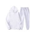 thumbnail image 1 of Innerwin Sweatshirts+Pant Outfits Two Pieces Men Tracksuit Set Sports 2 Pcs Fleece Jogger Sets White S, 1 of 2