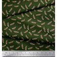 thumbnail image 2 of Soimoi Green polyester Crepe Fabric Eagle Feather Decor Fabric Printed Yard 42 Inch Wide, 2 of 3