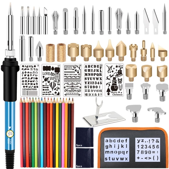 Wood Burning Tool Set, 75 Pieces, with Adjustable Temperature, 200-450°C, Pyrography Pen Kit, Wood Burner, Soldering Iron Tips, Embossing Tips and Accessories for Woodworking, DIY Crafts