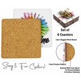 thumbnail image 4 of Inkdotpot Set of 6 Drink Coasters DecorativeNon,SlipCork Base4-inch Square PrintedCoastersEasy Clean- Quotes, 4 of 8