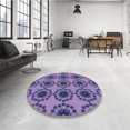 thumbnail image 4 of Ahgly Company Tapis d'Intérieur Lavable en Machine Carré Transitionnel Mimosa Violet, 4 Pieds Carré, 4 of 7
