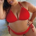 thumbnail image 2 of Womens Solid Push Up Padded Plus Size Bikini Set Swimsuit Bathing Suit Swimwear, 2 of 5