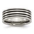thumbnail image 1 of Émail Noir Titane Plat 8mm Poli Bague 11 Taille, 1 of 6