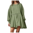 thumbnail image 1 of Pisexur Womens Oversized Sweatshirt Dress Crew Neck Long Sleeve Patchwork Fall Dress Pullover Tops Baggy Flowy Sweatshirt Mini Dress, 1 of 7