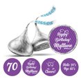 thumbnail image 1 of Darling Souvenir Cheers 70th Birthday Custom Name Stickers 190 Pcs Candy Labels Party Favor-Purple, 1 of 2