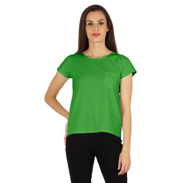 Inkmeso Solid Short Sleeve Basic T-Shirt For Womens Patch Pocket Casual Summer Basic Top