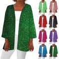 thumbnail image 1 of Women'S Cardigans,Lightweight Front Open Cardigan For Women Summer Clearance,Breathable Cardigans,Womens Summer Fall Shiny And Sparklinged Cardigan Long Sleeve Loose Cover Up Casual Blouse Tops, 1 of 5