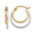 thumbnail image 1 of Boucles d'Oreilles Doubles en Or Jaune et Blanc 14K, 1 of 4