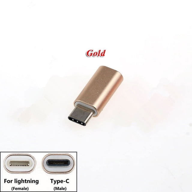 (2 Packs) Lightning Female to USB Type C Male Adapter Connector in a gold finish, designed for charging and data sync. Supports 35W PD and 27W PD fast charging, backward compatible with lower power, and offers a data transfer rate of up to 480 Mbps. Compatible with iPhone 15 series, iPad Pro, Google Pixel, Galaxy devices, and more. Does not support OTG video/audio, headphones, or other peripherals.