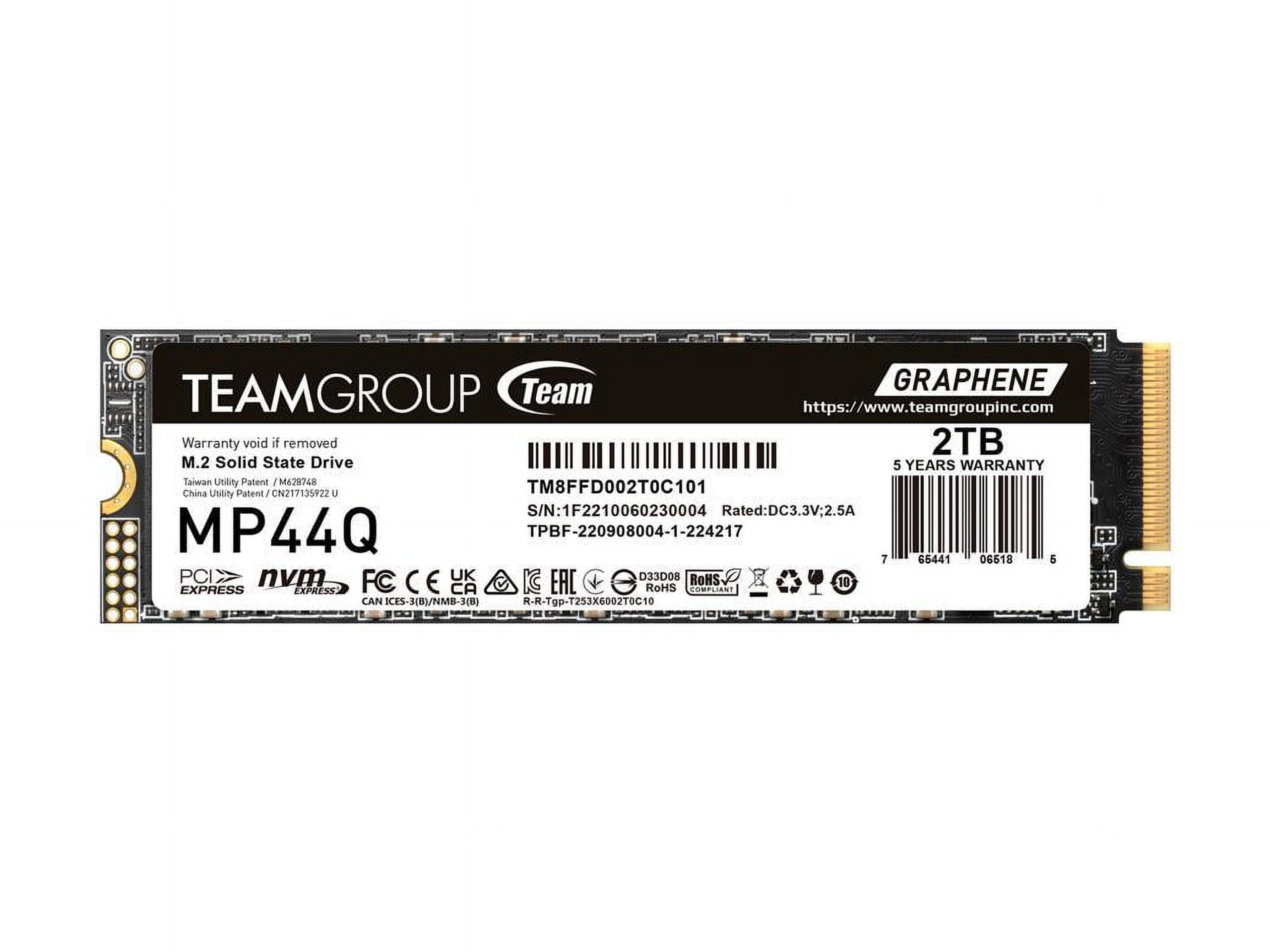 TEAMGROUP MP44Q 2TB PCIe Gen4 x4 M.2 2280 SSD Laptop & Desktop & NUC & NAS compatible, Speed up to 7400MB/s (TM8FFD002T0C101)