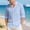 c01Blue, variant on LNWUY Men's Linen Shirts Casual Button Down Long Sleeve Shirt Solid Spread Collar Summer Beach Shirts with Pocket White L