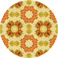 thumbnail image 1 of Ahgly Company Tapis d'Intérieur Ronds Transitionnels Lavables à la Machine, Orange Néon, 7 Pieds Rond, 1 of 7
