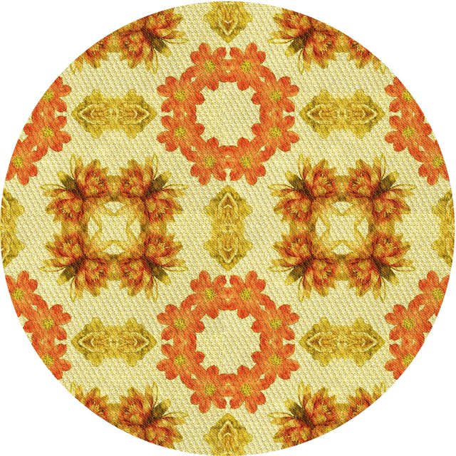 Ahgly Company Tapis d'Intérieur Ronds Transitionnels Lavables à la Machine, Orange Néon, 7 Pieds Rond