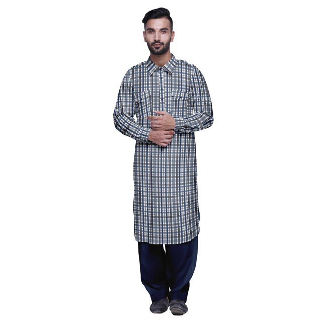 Atasi Mens Rayon Pathani Kurta Solid Salwar Set Printed Punjabi Kurta For Men