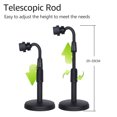 thumbnail image 4 of Arealer Desktop Cell Phone Stand Holder Clamp Tablet Stand Adjustable Height Portable Stable Round Base for Watching Online Classes Video Photo Live Streaming Black, 4 of 7