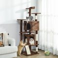 thumbnail image 2 of PawHut 54" Cat Tree Tower with Scratching Posts, Cat Condos, Light Brown, 2 of 10