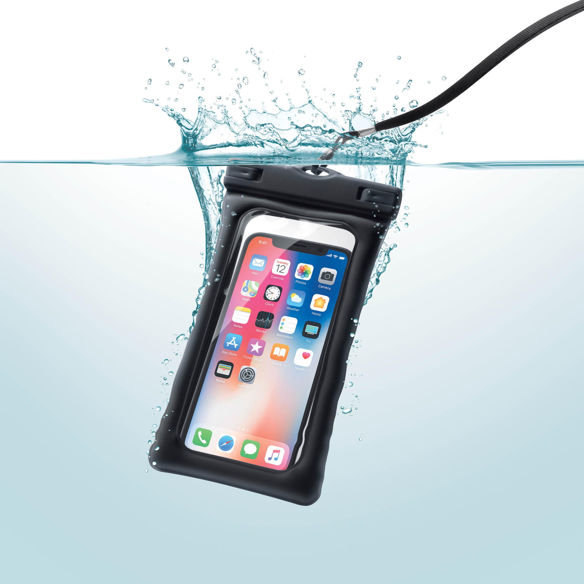 Étui étanche universel IPX7 Merkury Innovations pour smartphones, noir, lot de 2