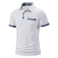 thumbnail image 2 of Birdeem Chemise Décontractée pour Hommes Patchwork Imprimé Bouton Col Rabattu Manches Courtes T-Shirt Chandail Blouse, 2 of 12