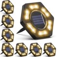 thumbnail image 1 of Solar Ground Lights, 8 Pack Solar Disk Lights Solar Lights Outdoor 12 LED Garden Lights,Waterproof, 1 of 7