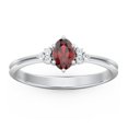 thumbnail image 2 of Birthstone Oval Ring with Shoulder Accents - Garnet (January), 2 of 5