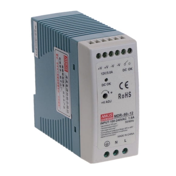 MDR-60 60W Single Output 5V 12V 15V 24V Din Rail Switching Power Supply AC/DC ,Easy to Use