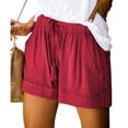 thumbnail image 2 of Fsgntruao Womens Plus Size Comfy Drawstring Casual Elastic Waist Pocket Loose Shorts Pants, 2 of 6