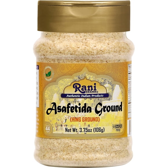 Rani Asafetida (Hing) Moulue 3.75oz (106gms) - Tout Naturel / Sans Sel / Végétalien / non-OGM / Casher / Épice Indienne Asafoetida / Meilleur Substitut à l'Oignon et à l'Ail