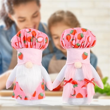TIMIFIS Jouets pour Chat et Chien Fraise Toque de Chef Nain Rudolph Poupée Sans Visage Jouet en Peluche Enfants 2 Pcs - Automne/hiver