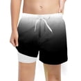thumbnail image 1 of MIASHUI Pantalons Garçons Mode Décontractée Maillots de Bain Doublure de Compression Shorts Extensibles pour Jeu Actif et Natation, 1 of 3