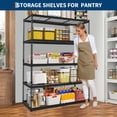 thumbnail image 4 of QinaQin Industrial-Grade Five-Layer Wire Mesh Shelving Unit, Height Adjustable, 2500 Lb Load Capacity, Dimensions: 48x18x72 Inches / 60x24x78 Inches, 4 of 7