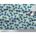 thumbnail image 1 of Soimoi Green Modal Satin Fabric Bow & Stripe Print Fabric by Yard 42 Inch Wide, 1 of 5