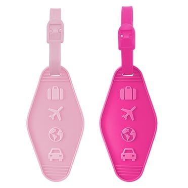 Mine., Ensemble de 2 étiquettes de bagage pour valises et bagages à main, Rose
