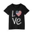 thumbnail image 2 of MKOSPLRT Enfants USA Étoiles Rayures T-Shirts du 4 Juillet Manches Courtes Col Rond T-Shirts Amour Mignons T-Shirts du 4 Juillet T-Shirts Fête de l'Indépendance, 2 of 9
