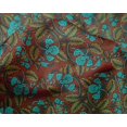 thumbnail image 4 of oneOone Silk Tabby Fabric Leaves & Floral Block Printed Fabric 1 Yard 42 Inch Wide, 4 of 4