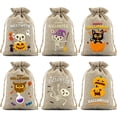 thumbnail image 2 of WHEANG 6pcs Halloween Candy Bags Rustic Burlap Candy Bags Reusable Jute Candy Bags With Perfect For Halloween Trick Or Treating Kids' Halloween Candy Bags, 2 of 9