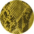 thumbnail image 1 of Ahgly Company Tapis d'Intérieur Ronds Transitionnels Jaunes Lavables à la Machine, 4 Pieds Rond, 1 of 7