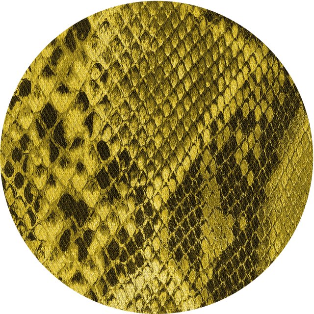 Ahgly Company Tapis d'Intérieur Ronds Transitionnels Jaunes Lavables à la Machine, 4 Pieds Rond
