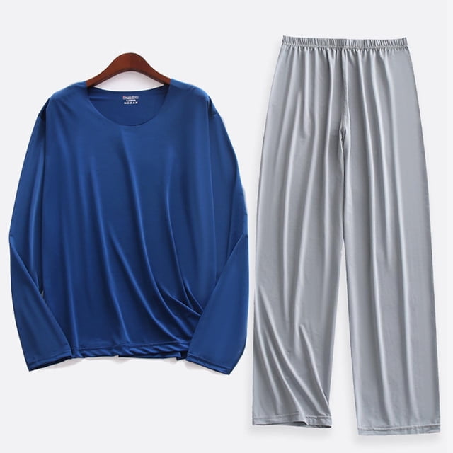 Weiqiqre Ensemble de Sport pour Hommes, Mode Décontractée, Couleur Unie, Col Rond, Manches Longues, Extensible