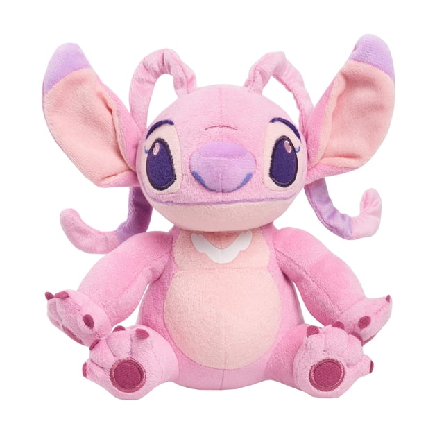 Stitch Petite Peluche - Angel, une Peluche Disney de 6 Pouces en Rose et Lavande avec de Grandes Oreilles, des Yeux Violets Brodés, un Tissu Doux de Luxe et des Coussinets de Pattes Détaillés, Convient aux Enfants de 2 Ans et Plus et Idéale pour le Jeu Imaginatif.