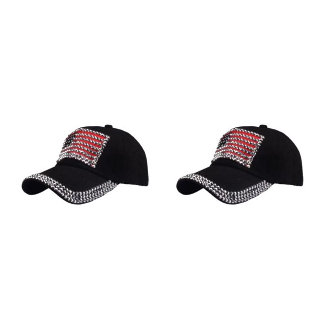 Decodeary Casquette de Baseball à la Mode Ajustable et Protégée du Soleil Chapeau Multicolore Noir 2Set