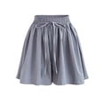 thumbnail image 1 of Diufon Chiffon Shorts for Women Elastic Waisted Ruffle Pleated Pants Solid Color Drawstring Shorts Pants, 1 of 5